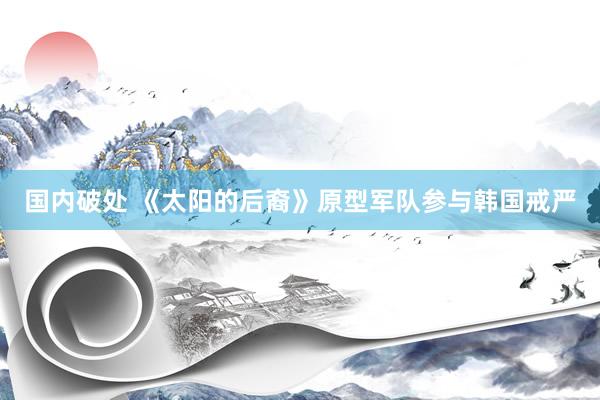 国内破处 《太阳的后裔》原型军队参与韩国戒严