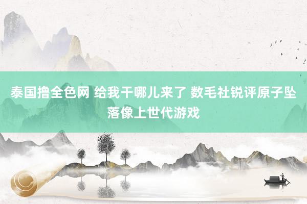 泰国撸全色网 给我干哪儿来了 数毛社锐评原子坠落像上世代游戏