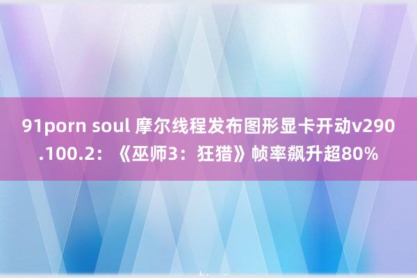 91porn soul 摩尔线程发布图形显卡开动v290.100.2：《巫师3：狂猎》帧率飙升超80%