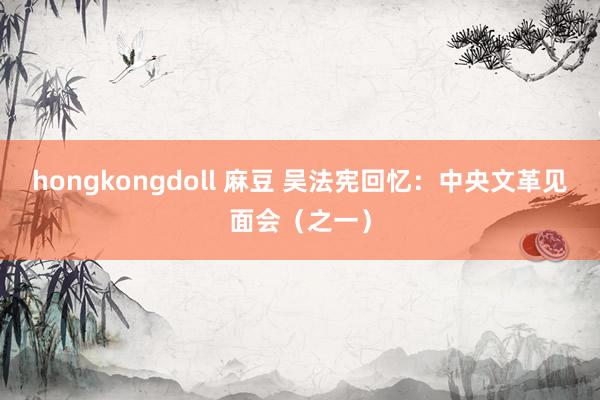 hongkongdoll 麻豆 吴法宪回忆：中央文革见面会（之一）
