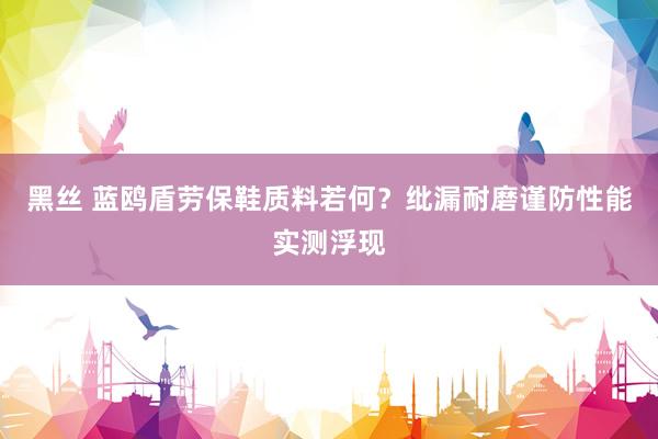 黑丝 蓝鸥盾劳保鞋质料若何？纰漏耐磨谨防性能实测浮现