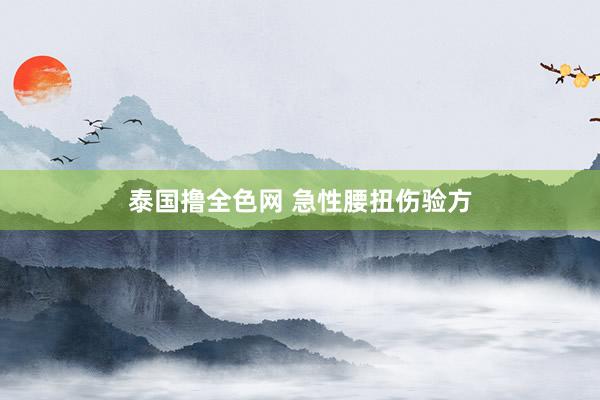 泰国撸全色网 急性腰扭伤验方